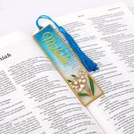 Personalised Dainty Birth Flower Tassel Bookmark with Name Christmas Birthday Library Bookish Gift for Book Lovers Friends Students