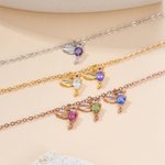 Bracelet Colibri familial personnalisé avec pierre de naissance Bijoux délicats Cadeau d'anniversaire Cadeau de Noël pour femmes