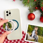 Poignée de téléphone magnétique en acrylique avec photo personnalisée Accessoires pour téléphone portable Cadeau d'anniversaire pour ami(e), famille ou couple