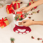 Personalised Pet Ear Outline Paw Christmas Stocking with Name Fireplace Decor Christmas Gift for Pet Owners Lovers