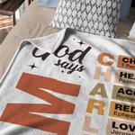 Personalized God Says Bible Verse Soft Throw Blanket with Name Home Decor Birthday Christmas Gift for Family Friends Christians