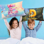 Personalised Dinosaur Fantasy Unicorn Soft Cushion Cover with Name Home Decor Birthday Gift for Kids