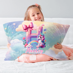 Personalised Dinosaur Fantasy Unicorn Soft Cushion Cover with Name Home Decor Birthday Gift for Kids