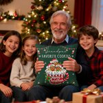 Personalised Cute Gingerbread Man Soft Cushion Cover with Name Home Decor Housewarming Christmas Gift for Grandma Grandpa