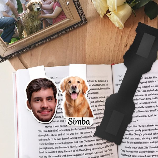 Marcapáginas magnético personalizado con foto y nombre regalo de cumpleaños o vuelta al cole para lectores y amantes de los libros