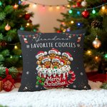 Personalised Cute Gingerbread Man Soft Cushion Cover with Name Home Decor Housewarming Christmas Gift for Grandma Grandpa