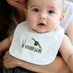 Personalized Embroidered Mallard Duck Reed Soft 100% Cotton Baby Bib with Name Feeding Accessory Baby Shower Welcome Christmas Gift for Baby Kid