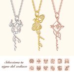 Collar personalizado con nombre y signo del zodiaco joya minimalista de astrología regalo de cumpleaños o Día de la Madre para mujer y niña