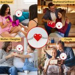 Personalised Heart Matching Blocks Keychain with Engraved Initial Heart Tag 2 Pcs Valentine's Day Anniversary Gift for Couple Friend