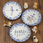 Personalised Toile De Jouy 1-7 Line Dogs Cats Ceramic Trinket Jewellery Dish with Name Memorial Birthday Gift for Women Pet Owners