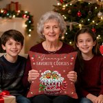 Personalised Cute Gingerbread Man Soft Cushion Cover with Name Home Decor Housewarming Christmas Gift for Grandma Grandpa