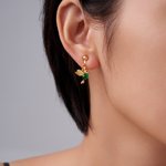 Personalized Hummingbird Zircon Stud Earrings with Birthstone Dainty Jewellery Birthday Anniversary Christmas Gift for Women Hummingbird Lovers