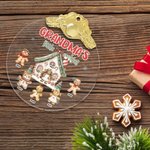 Personalisierte Schneeflocke Lebkuchen Männer Haus Glas hängenden Ornament mit Namen und Text Baumschmuck lustige Weihnachtsgeschenk für Familie Freund
