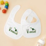 Personalized Embroidered Mallard Duck Reed Soft 100% Cotton Baby Bib with Name Feeding Accessory Baby Shower Welcome Christmas Gift for Baby Kid