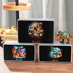 Personalised Dinosaur Off-Road Vehicle Food Grade Metal Biscuit Tin Box with Name Birthday Christmas Gift for Kids