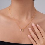 Personalised Birthstone Lucky Horseshoe Necklace Dainty Jewellery Birthday Anniversary Gift for Women Cowgirls Horse Lovers