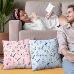 Personalized Watercolor Wildflower Soft Throw Pillow Cover with Name Home Decor Housewarming Birthday Christmas Gift for Family Friends Women