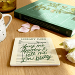 Personalised Cartoon Reading Character Ceramic Mug and Coaster Set with Name Birthday Reading Club Gift for Book Lovers Women