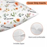 Personalized Watercolor Wildflower Soft Throw Pillow Cover with Name Home Decor Housewarming Birthday Christmas Gift for Family Friends Women