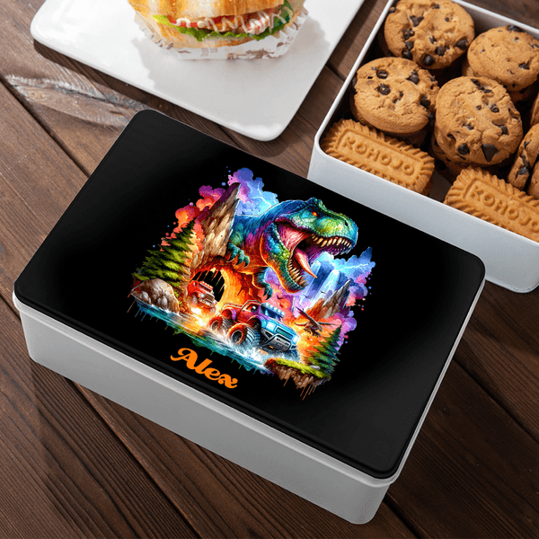 Boîte à biscuits en métal alimentaire avec nom Cadeau d'anniversaire et de Noël pour les enfants