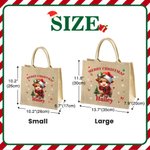 Personalisierte Cartoon Weihnachtsmütze Hochland Kuh große Jute Tragetasche mit Namen täglichen Gebrauch Weihnachtsgeschenk für Familie Freunde