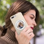 Poignée de téléphone magnétique en acrylique avec photo personnalisée Accessoires pour téléphone portable Cadeau d'anniversaire pour ami(e), famille ou couple