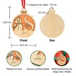 Ornement de Noël en Bois Personnalisé avec Motif Bonhomme de Neige Initiale et Nom Décoration Maison Cadeau Noël pour Famille