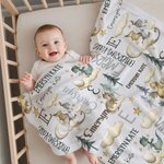 Personalised Cute Dinosaur Soft Throw Blanket with Names Home Decor Birthday Baby Shower Christmas Gift for Newborns Kids