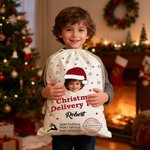 Cappello di Natale personalizzato Stella Alce Grande Coulisse Borsa regalo di Natale con nome e foto Regalo di Natale per i bambini Amici