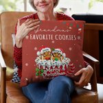 Personalised Cute Gingerbread Man Soft Cushion Cover with Name Home Decor Housewarming Christmas Gift for Grandma Grandpa