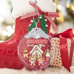 Personalisierte Schneeflocke Lebkuchen Männer Haus Glas hängenden Ornament mit Namen und Text Baumschmuck lustige Weihnachtsgeschenk für Familie Freund