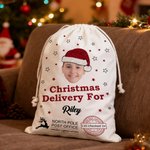 Cappello di Natale personalizzato Stella Alce Grande Coulisse Borsa regalo di Natale con nome e foto Regalo di Natale per i bambini Amici