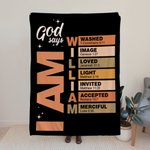 Personalized God Says Bible Verse Soft Throw Blanket with Name Home Decor Birthday Christmas Gift for Family Friends Christians