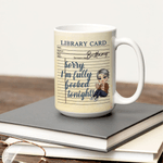 Personalised Cartoon Reading Character Ceramic Mug and Coaster Set with Name Birthday Reading Club Gift for Book Lovers Women