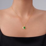 Personalized Zircon Crescent Moon Star Necklace with Heart-Shaped Birthstone Exquisite Jewellery Christmas Birthday Gift for Girl Woman