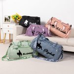 Personalized Horse Riding Design Large Travel Duffle Bag with Multiple Compartments and Shoulder Strap Birthday Equestrian Gift for Horse Lovers