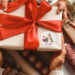 Henkilökohtainen Santa Claus Initial Glitter vedenpitävä tarrat tarrat nimi lahja sisustus joulujuhla suosikkeja perheelle ystävät