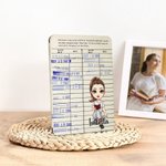 Personalised Cartoon Character Retro Library Card Portable Kindle Case with Name and Hand Strap Christmas Birthday Gift for Book Lovers Bookworms