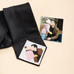 Personalised Embroidered Photo Patch for Tie Wedding Anniversary Gift for Men Husband Dad Groomsmen