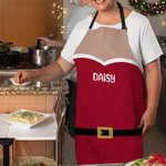 Personalized Adjustable Waterproof Santa Claus Belt Apron with Name Kitchen Wear Cooking Baking Christmas Gift for Baker Family