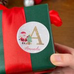 Henkilökohtainen Santa Claus Initial Glitter vedenpitävä tarrat tarrat nimi lahja sisustus joulujuhla suosikkeja perheelle ystävät