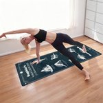 Personalizzato Mandala Yoga Postures Tappetino yoga super assorbente con nome e testo Accessori sportivi Regalo di compleanno per donne amanti dello yoga