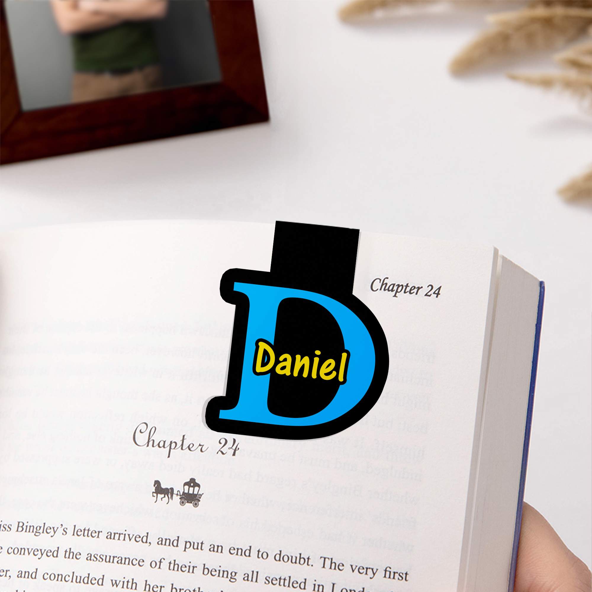 Marque-page magnétique multicolore personnalisé avec initiale du nom Accessoires de lecture Cadeau d'anniversaire et de Noël pour les rats de bibliothèque