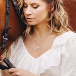 Personalized Horseshoe Saddle Protective Necklace with Name Dainty Jewelry Birthday Anniversary Christmas Gift for Horse Owners Lovers