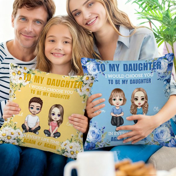 Taie d'oreiller personnalisée en forme de personnage de dessin animé multicolore avec nom Cadeau d'anniversaire de Noël pour la famille Filles