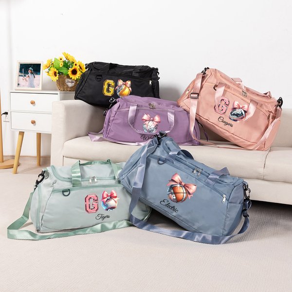 Personlig vattentät Disco Baseball Coquette Bow Resväska med stor kapacitet Duffel Bag med namn Fritidsresetillbehör Present för sportresenärer