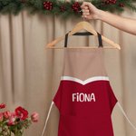 Personalized Adjustable Waterproof Santa Claus Belt Apron with Name Kitchen Wear Cooking Baking Christmas Gift for Baker Family