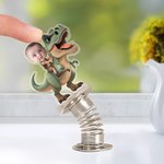 Personalized Cute Dinosaur Face Photo Acrylic Ornament Car Home Decor Birthday Gift for Family Friends