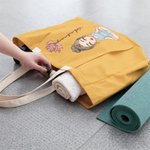 Personalized Cartoon Character Birth Flower Yoga Mat Tote Bag with Name Yoga Accessories Birthday Sports Club Gift for Yoga Lovers