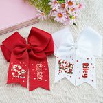 Personnalisé Cartoon Personnage Flocon de Neige Père Noël Candy Cane Initial Bow Hairpin with Name Cute Accessories Christmas Party Gift
